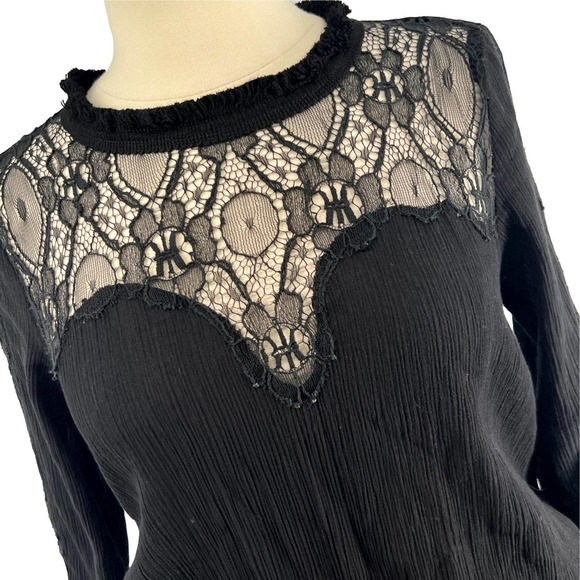 Sea New York Black Lace Crepe Drop Waist Tunic Dress EUC - Picture 2 of 12